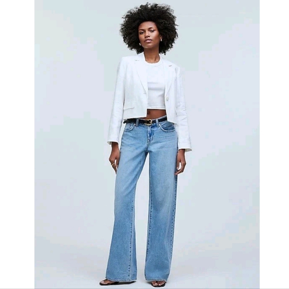 NWT MADEWELL THE SUTTER CROP LINEN BLAZER